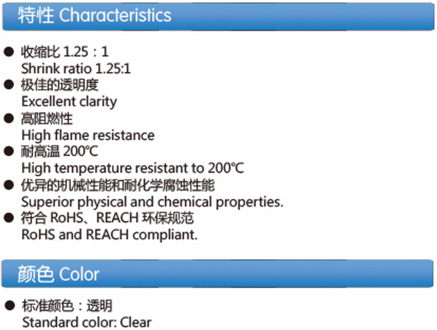 200°C Resistant FEP Heat Shrinkable Tubing (Z-FEP)